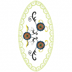 Flowers And Tree Embroidery Design 7